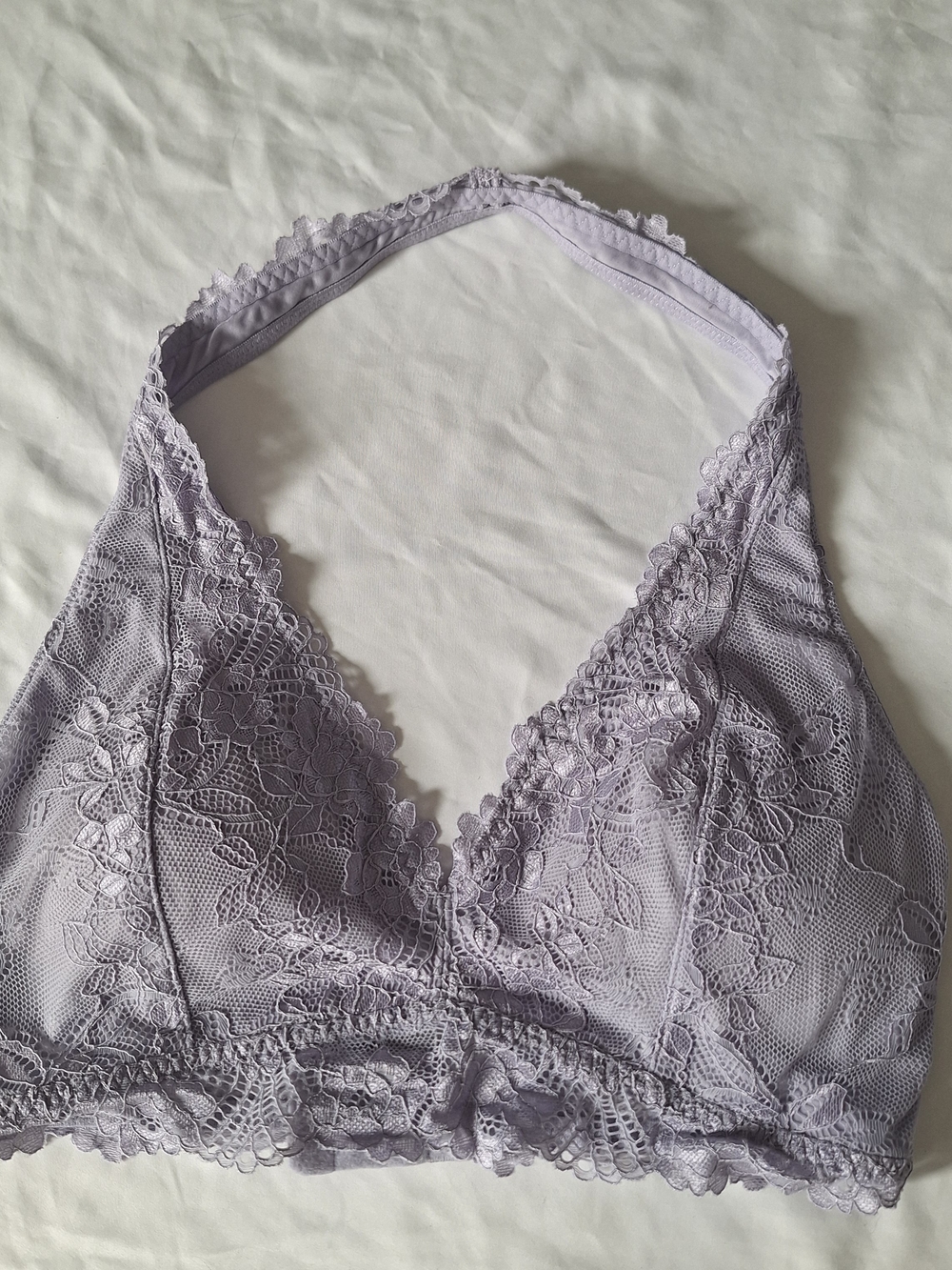 Abercrombie & Fitch Purple Lacey Women's Bra Wireless Large